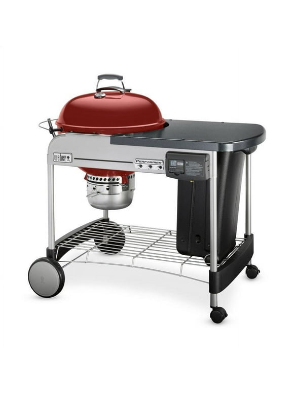 Weber 15503001 Performer Deluxe Charcoal Grill, Crimson, 22 In. - Quantity 1