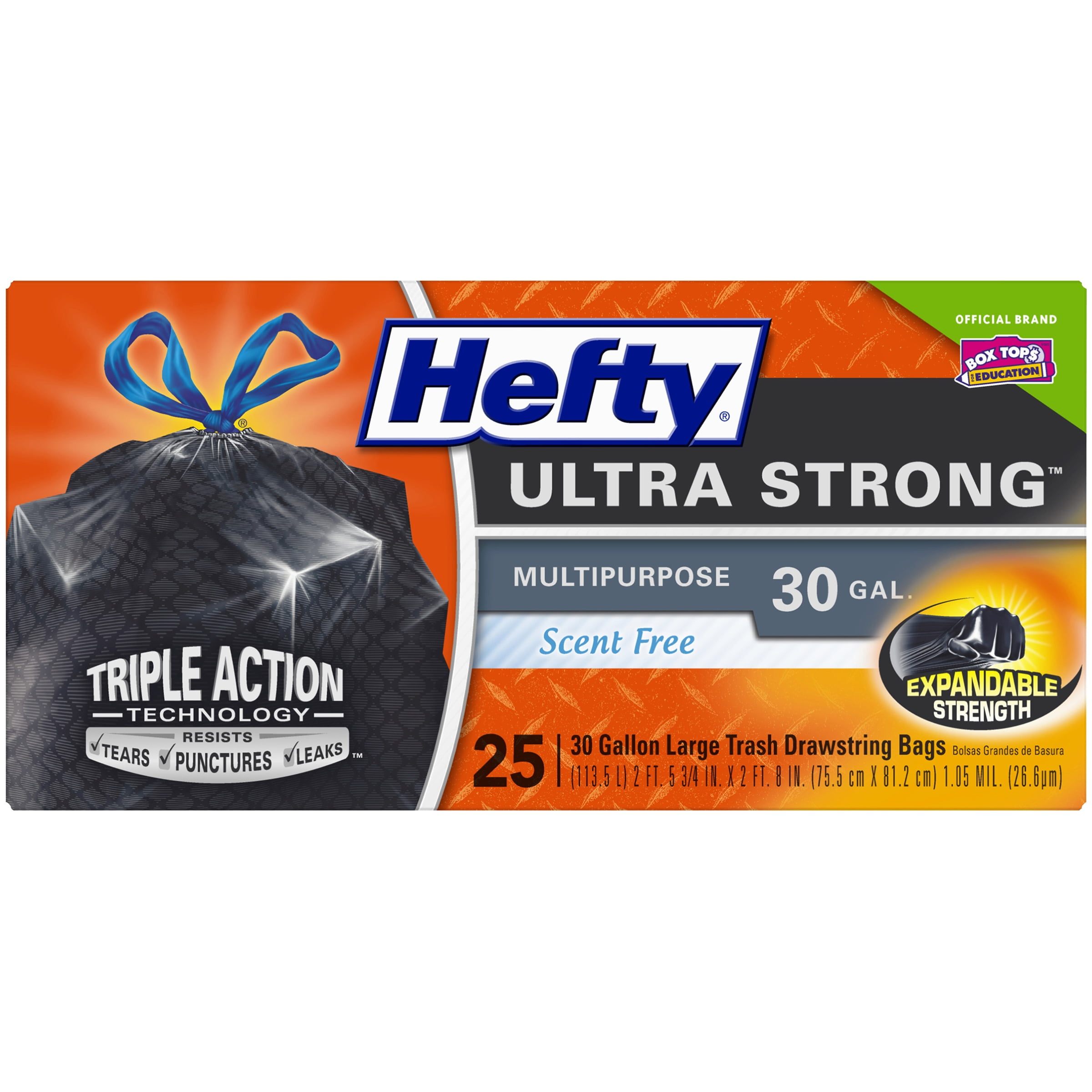 Hefty Expandable Strength Large Drawstring Trash Bags 30 Gallon 25 Hefty Expandable Strength Large Drawstring Trash Bags 30 Gallon 25 Count