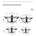 thumbnail image 5 of Batería De Cocina Ollas Acero Inoxidable Tapa Cacerola 6 pcs, Plata, 5 of 5