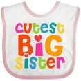 thumbnail image 3 of Inktastic Cutest Big Sister Girls Baby Bib, 3 of 4