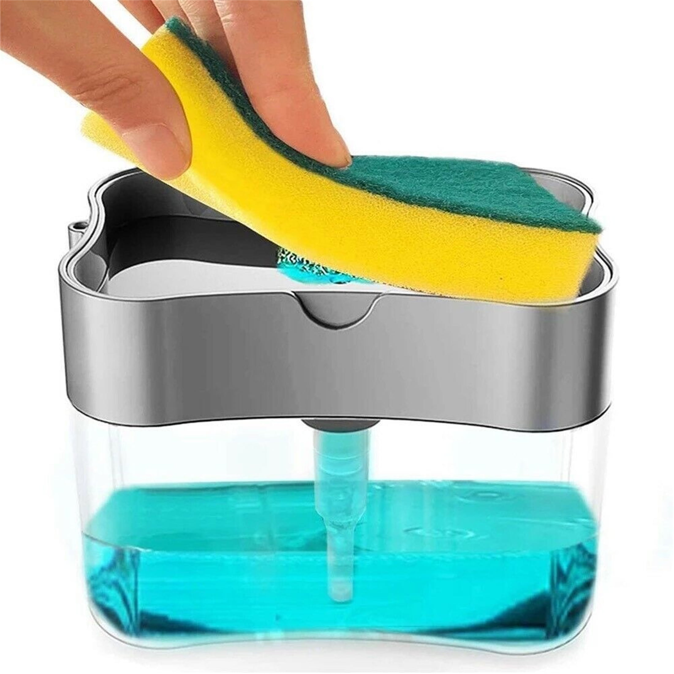 2 in 1 For Soap Dispenser Sponge Holder for Kitchen Sink Dish Washing Countertop Rack