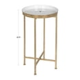 thumbnail image 3 of Kate and Laurel Celia Table d'Appoint Ronde en Métal Pliable avec Plateau, Blanche avec Base Dorée, 3 of 5