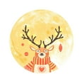 thumbnail image 2 of 3D Luminous Moon Pattern Self-Adhesive DIY Removable Christmas Wall Sticker Xmas/ AFG3360 Christmas luminous wall sticker yellow moon + festive elk 20cm, 2 of 2
