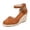 Brown, variant on Women's Solid Velvet Round Toe Mary Jane Shoes Boho Platform Wedge Heel Plus Size Casual Dress Sandals