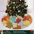 thumbnail image 6 of Fall Autumn Maple Leaves Christmas Tree Skirt Decorations Pumpkin Thankful Grateful Thanksgiving Day Xmas Tree Mat 36 inch for Holiday Party Supplies Rustic Mini Christmas Tree Skirt, 6 of 6