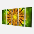 thumbnail image 2 of Fleur Fractale Jaune Vif sur Vert - Impression sur Toile Florale, 2 of 3