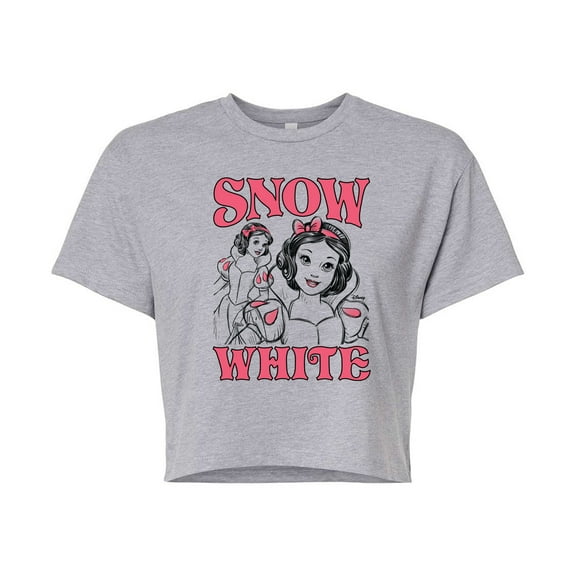 Disney - Snow White Sketch - Juniors Cropped Cotton Blend T-Shirt