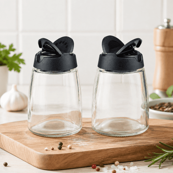 Salt and Pepper Shakers, Moisture-Proof Condiment holders 150ML– Ideal for Home, Kitchen, and Outdoor Dining,2/pack