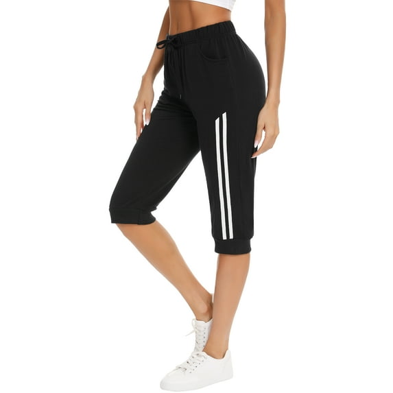 Uniexcosm Womens Capris Pants for Women Casual Yoga Jogger Summer Pant with Pockets
