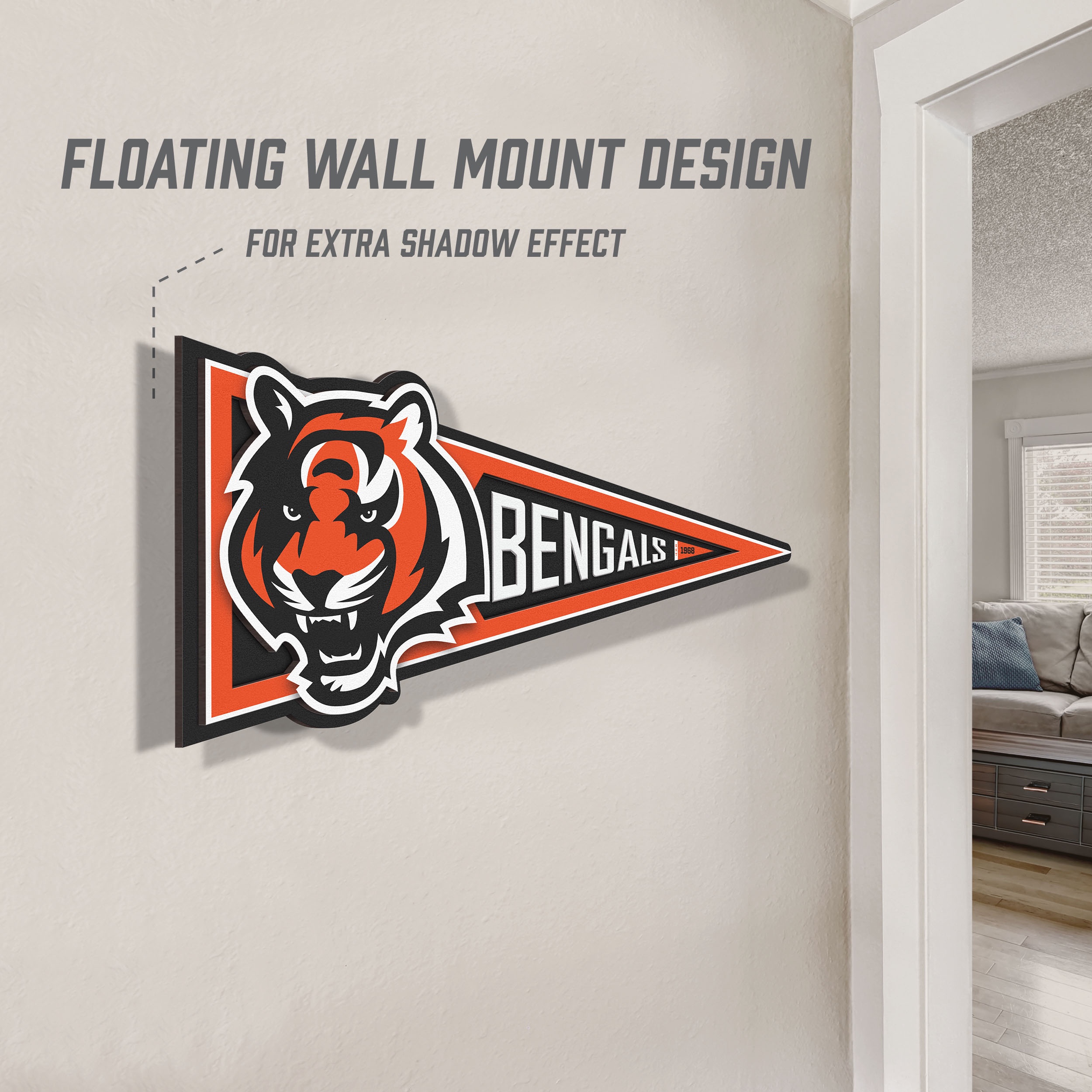 YouTheFan NFL Cincinnati Bengals Pennant Sign