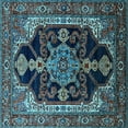 thumbnail image 1 of Ahgly Company Indoor Square Oriental Light Blue Industrial Area Rugs, 8' Square, 1 of 4