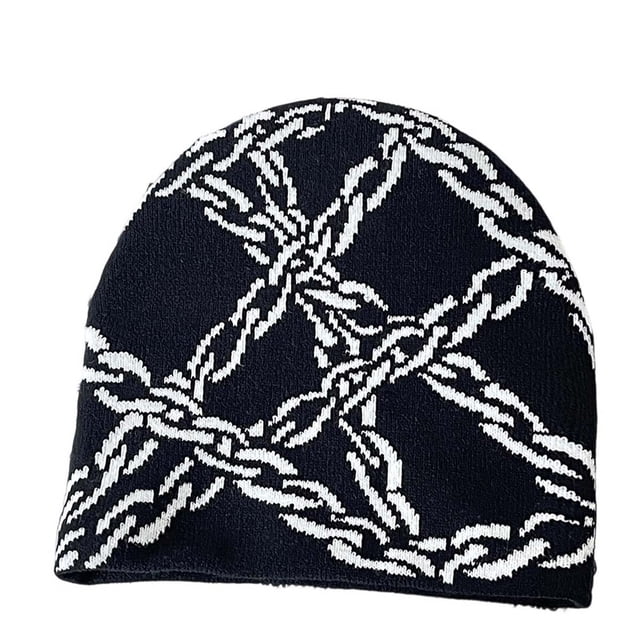 Sombreros de invierno de punto, a rayas, rizados, sin bordes, para el frío, cálidos para exteriores, de lana gruesa, para mujer