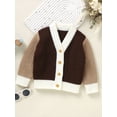 thumbnail image 2 of GXFC Baby Cardigan Sweaters for Boys Girls 6M 1T 2T 3T Kids Long Sleeve Button Contrast Color Knit Pullovers Tops Casual Fall Knitwear Clothes for Toddler, 2 of 5