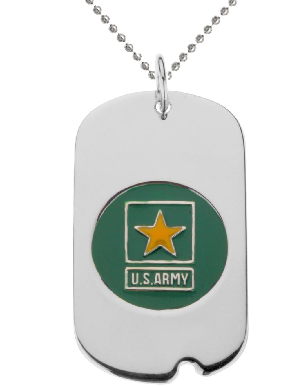US ARMY Dog Tag Pendant Necklace in Sterling Silver with Chain ...