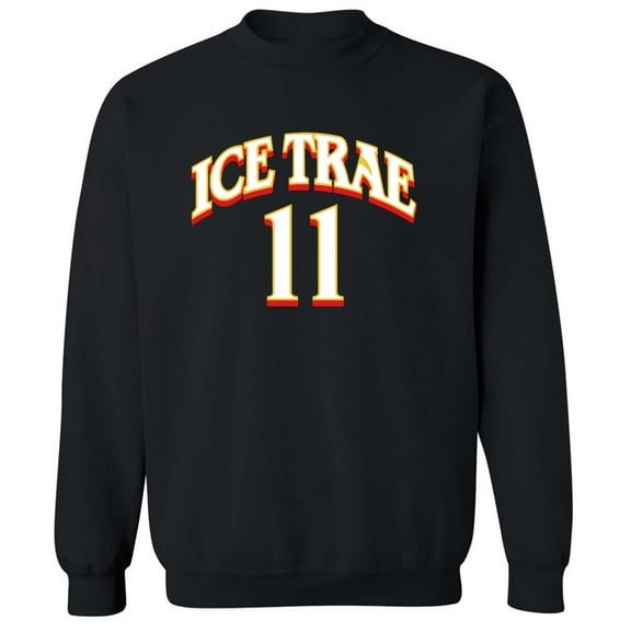 Black Trae Young Hawks Ice Trae Crew Neck Sweatshirt ADULT