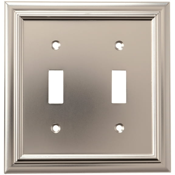 Elumina Continental 2 Toggle Wall Plate, Satin Nickel