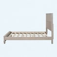 thumbnail image 3 of Beige Solid Wood Queen Platform Bed Frame with Tall Headboard, Sturdy Natural Wood Bed, No Box Spring Required, 3 of 5