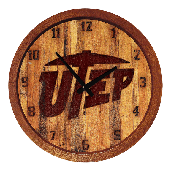 UTEP Miners: Branded "Faux" Barrel Top Wall Clock