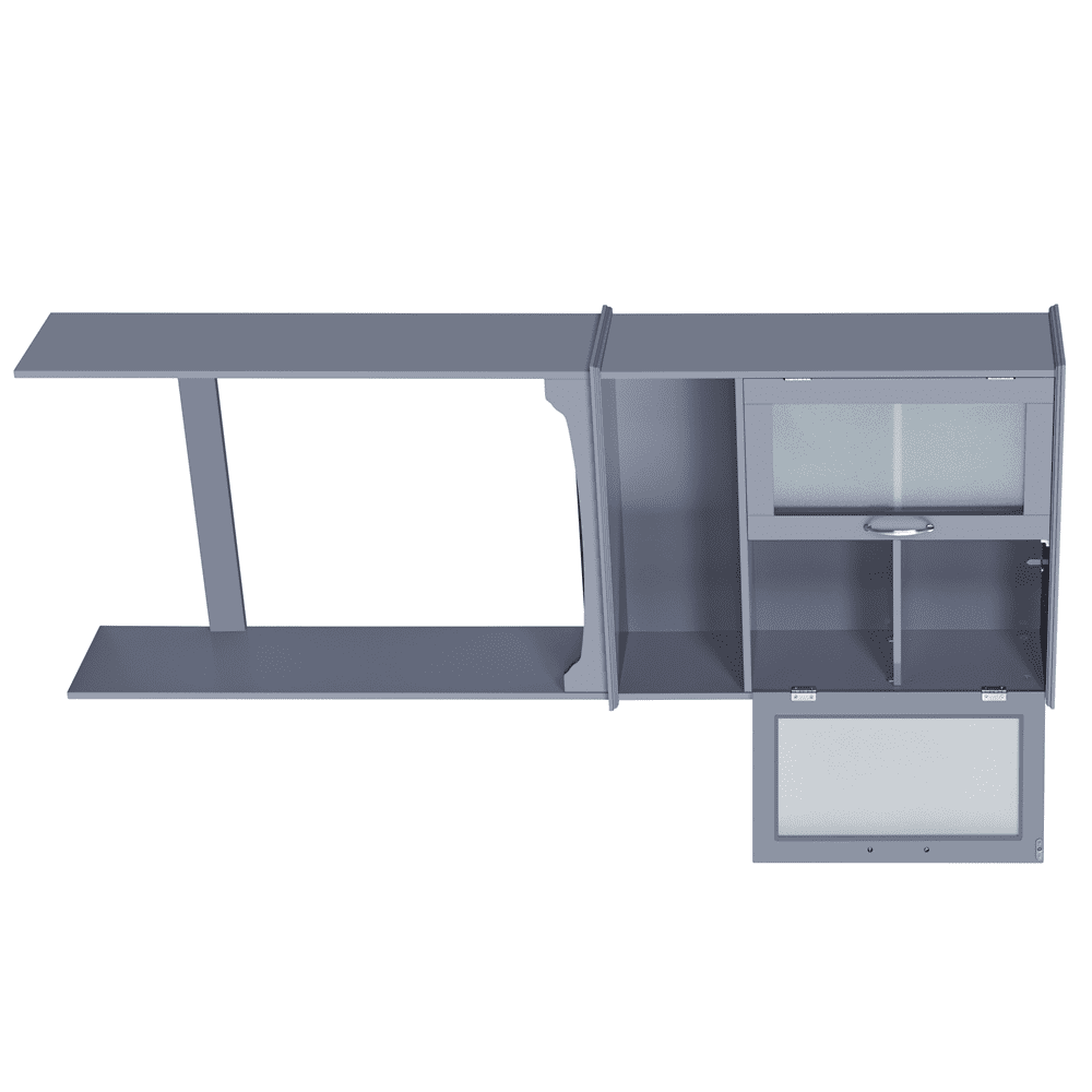 FullFurnique Freestanding Over-the-Toilet Storage Cabinet with 2 Tempered Glass Doors and 1 Open Shelf, Gray