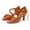 Brown2, variant on Womens Latin Dance Shoes Soft Sole Rhinestone Buckle Mid Heel Ballroom Performance Shoes For Women Practice Dance Sandals BK1 US :8