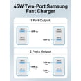 thumbnail image 2 of Super Fast Samsung Charger Type C, 2Pack 45W Dual Port USB C Fast Andriod Phone Charging Block with Long 60W 3/6/10/10FT USB C to C Cable Compatible with Samsung Galaxy S26/S25/S24 Ultra /S23 Case, 2 of 8