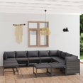 thumbnail image 1 of vidaXL 12 Piece Garden Lounge Set with Cushions Poly Rattan Grey, 1 of 5