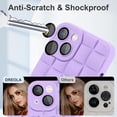 thumbnail image 5 of case for iPhone 13 Case Cover Cute 3D Plaid for Women Girls [Camera Lens Protector] Soft TPU Shockproof Protective Phone Case for iPhone 13 Purple, 5 of 12
