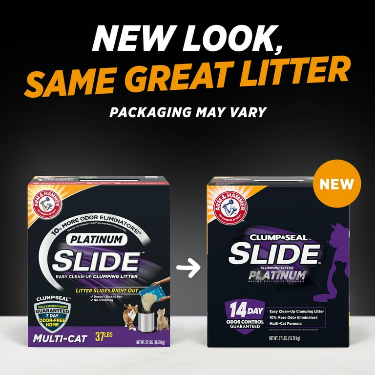 ARM HAMMER Platinum SLIDE Easy Clean Clumping Litter Multi Cat 37 lb