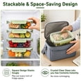 thumbnail image 5 of OVINESY 4 Pack 22oz Glass Meal Prep Containers with Lids, Food Storage Boxes, Leakproof Glass Storage Set for Lunch, Freezer Meals, Snacks and Everyday Kitchen Organization, Green, 5 of 8