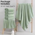 thumbnail image 3 of Jessy Home 4 Pack Towel Set Oversized Bath Sheet Towels 600 GSM Ultra Soft Pale Green Bath Towels, 3 of 8
