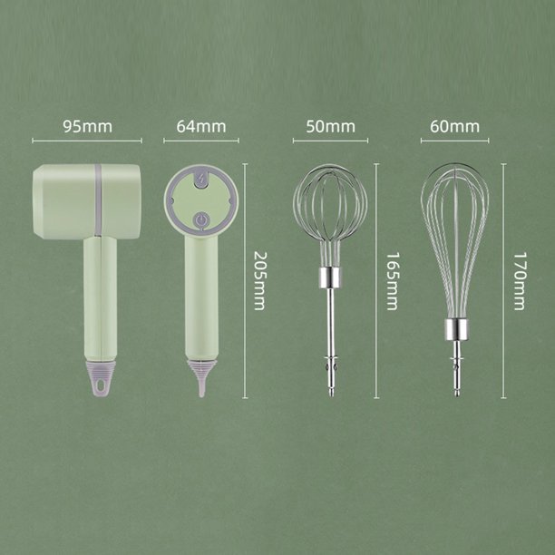 Batidor de huevos eléctrico Cafetera de mano Espumador Electrodomésticos (Verde) Ehuebsd Libre de BPA