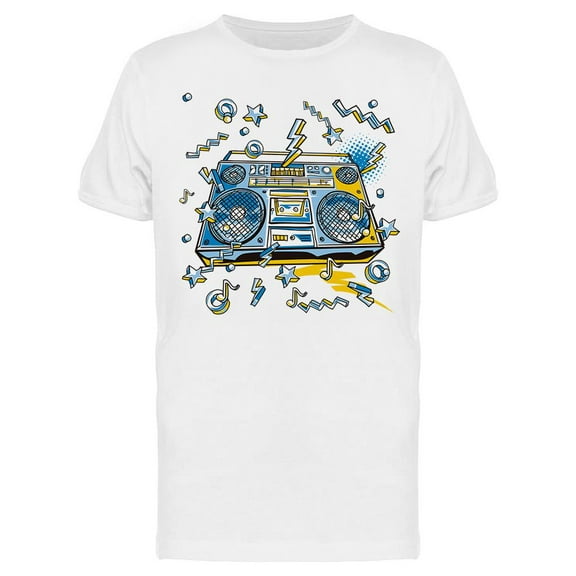 Funky Retro Boom Box T-Shirt Men -Image by Shutterstock, Male XX-Large
