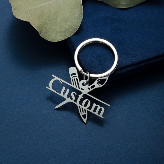 Custom Name Key Chain Personalized Stainless Steel Pen Ruler Pendant Keychains Jewelry Customized Nameplate Keyring Gift
