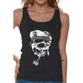 thumbnail image 1 of Awkward Styles Skull with Captain Hat and Pipe Tank Top Captain Skull Tank for Women Sugar Skull Sleeveless Shirt for Women Day of the Dead Gifts for Her Dia de los Muertos Tank Top Women's Skull Tank, 1 of 4