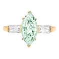 thumbnail image 7 of Three-Stone Engagement Ring for Women - 2ct Simulated Green Diamond in 14K Yellow Gold Promise Ring, 7 of 7