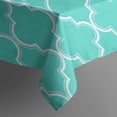 thumbnail image 5 of Turquoise Geometric Quatrefoil Pattern Square Tablecloth,Waterproof Square Table Cover,Wipeable Spillproof Washable Table Cover for Home Kitchen Party Decor 42"X42"(107x107cm), 5 of 6