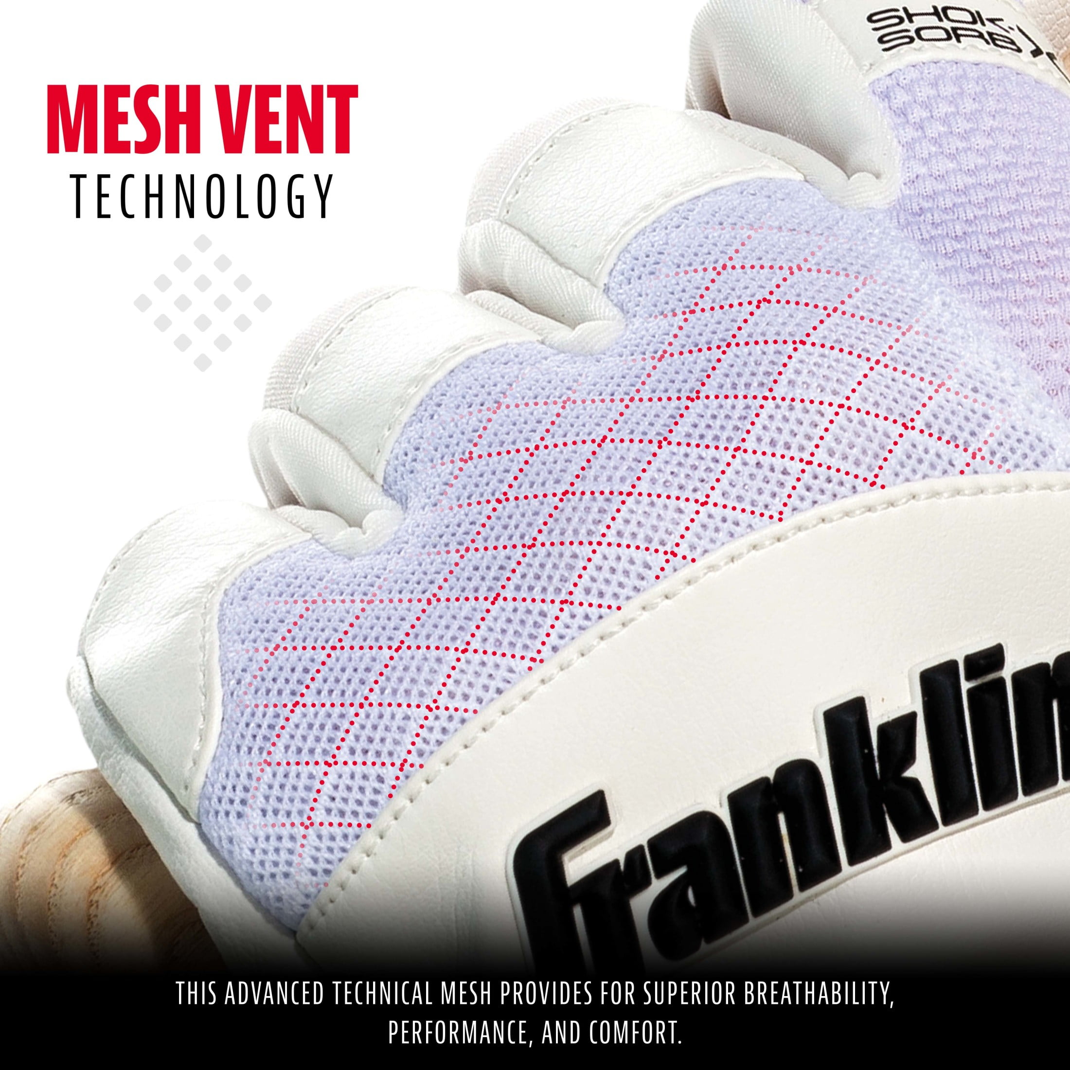 Franklin Sports MLB Baseball Batting Gloves - Shok-Sorb X Batting Gloves for Baseball + Softball - Adult + Youth Padded Non-Sting Pairs - White - Adult X Large