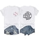 thumbnail image 1 of Camisetas de Manga Corta para las Mujeres Carta Impresa Doble Cara Suelta Tee, Casual Vintage Verano Top Mujeres, 1 of 3