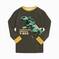 thumbnail image 6 of Little Boys Pajamas 2 Pieces Long Set Dinosaur Printed Pjs Toddler Clothes for Boys Jammies Kaprioy Pajamas Set 2T-7T, 6 of 7