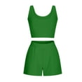 thumbnail image 6 of QATAINLAV 2 Piece Sets for Women Casual Ribbed Knit Lounge Set Summer Sleeveless Crop Tops Matching Shorts Going Out Outfits Green XXXL Ofertas en Walmart, 6 of 9