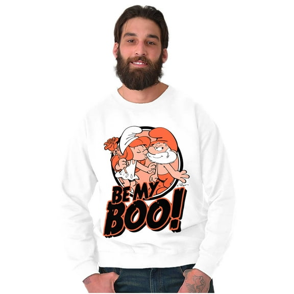 Halloween Smurfs Couple Be My Boo Sweatshirt for Men or Women Brisco Brands S