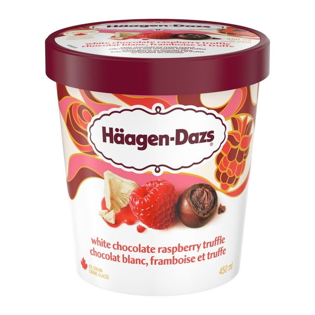 HAAGEN-DAZS White Chocolate Raspberry Truffle Ice Cream, 450 ml