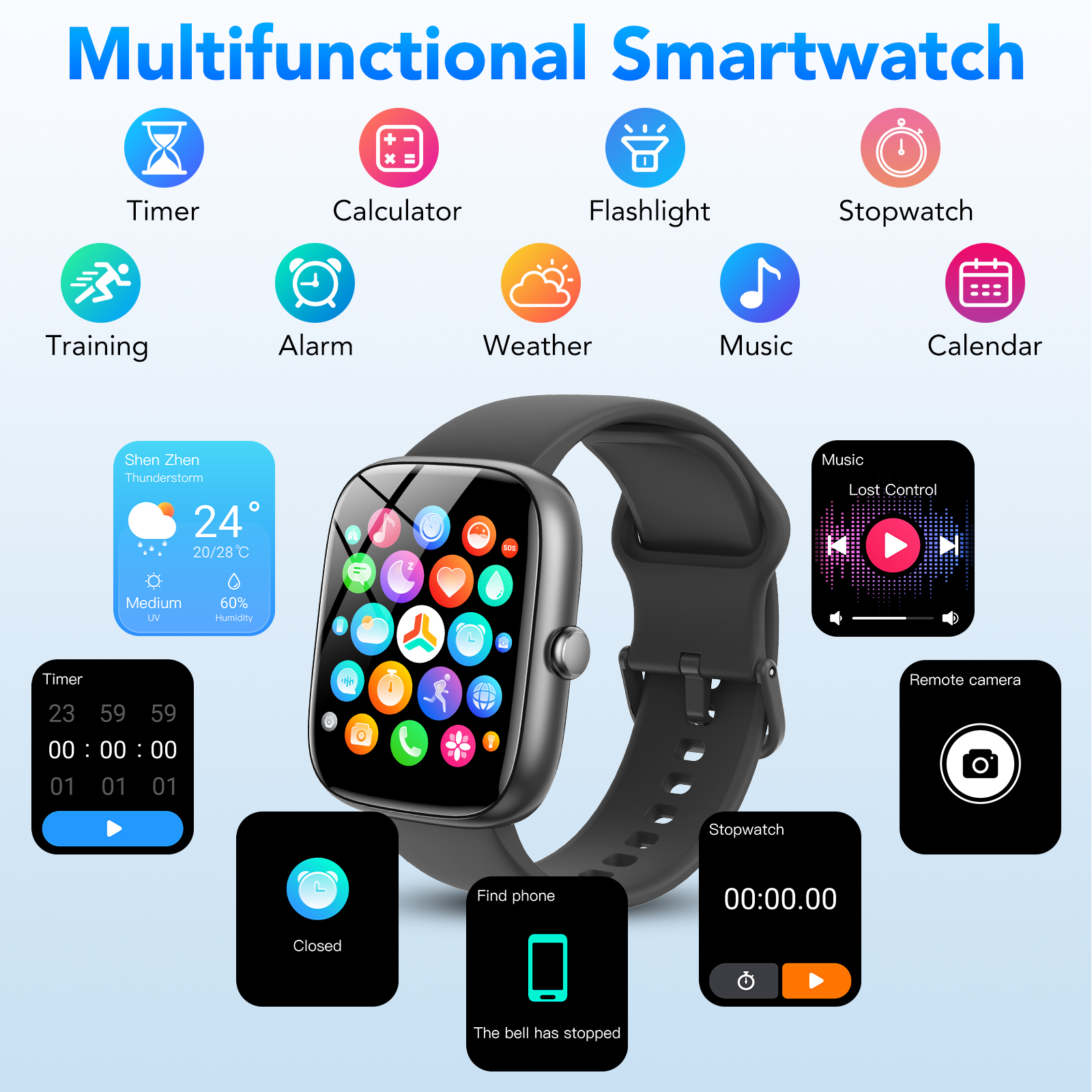 Tikland Smart Watch for Men Women, 1.85 Inch Display photo 2
