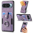 thumbnail image 6 of Mantto for Google Pixel 9 Pro XL Back Wallet Case,with Elastic Card Holder,Shockproof PU Leather 360° Rotation Ring Kickstand Support Magnetic Car Mount Phone Case for Women Men,Purple, 6 of 8