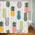 thumbnail image 3 of Cute Pineapple Shower Curtain, Colorful Tropical Pineapple Fruit Pattern Durable Waterproof Cloth Fabric Bathroom Curtains, Package Include 12 Pack Plastic Hooks, 72X72in, 3 of 5