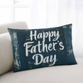 thumbnail image 2 of Happy Father's Day Throw Pillow Cover 16 x 24 Inch Decorative Pillow Cover Dark Blue Shabby Wooden Grain Lumbar Pillowcase Seasonal Rectangle Cushion Case for Couch Sofa Bed Living Room, 2 of 7