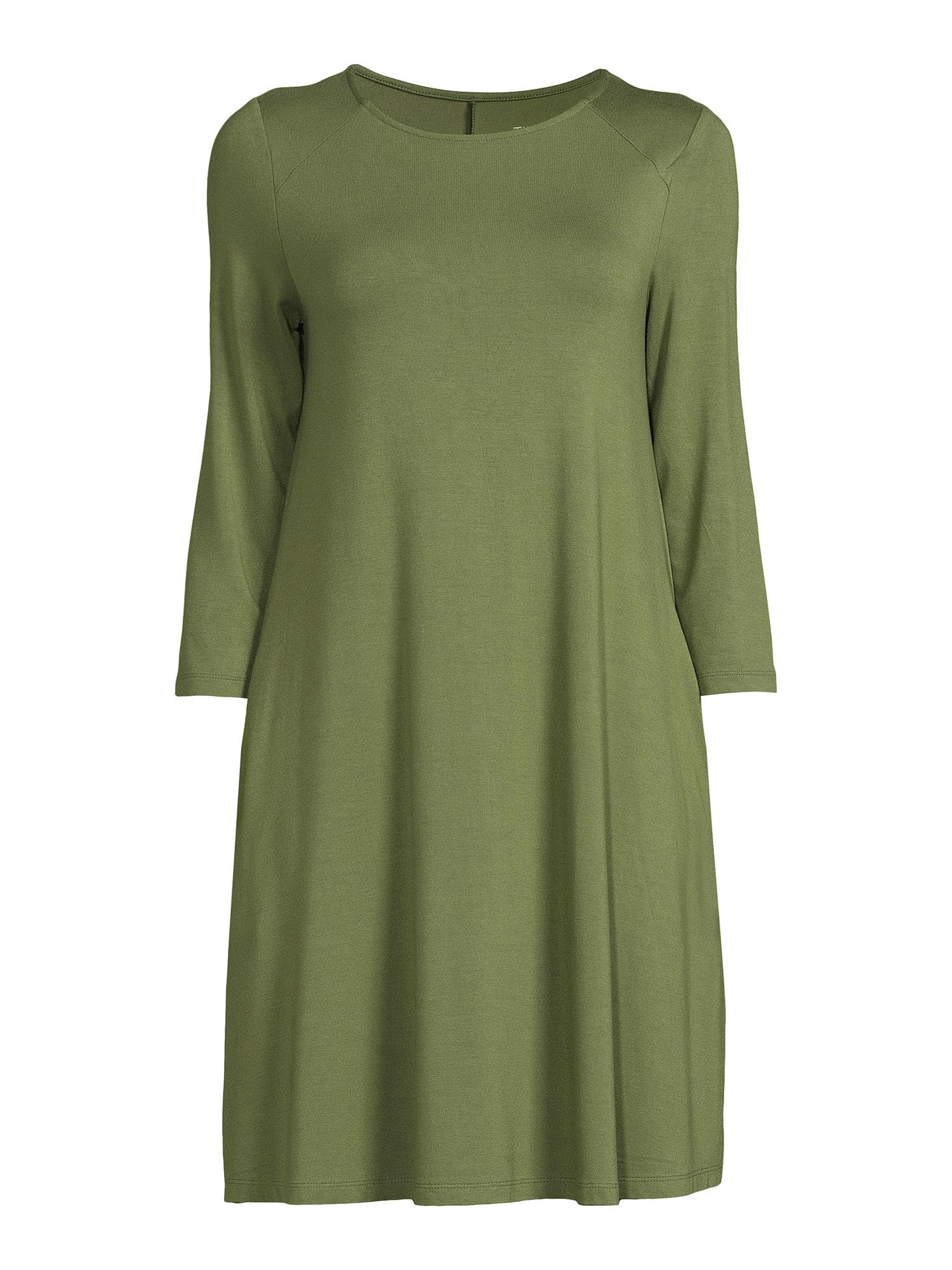 Time and Tru Women's Knit Dress with 3/4-Length Sleeves