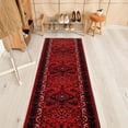 thumbnail image 2 of Playa Rug Custom Size 31 Inches Wide Bokhara Burgundy Non-Slip Stair Runner Rug 27 Feet, 2 of 5