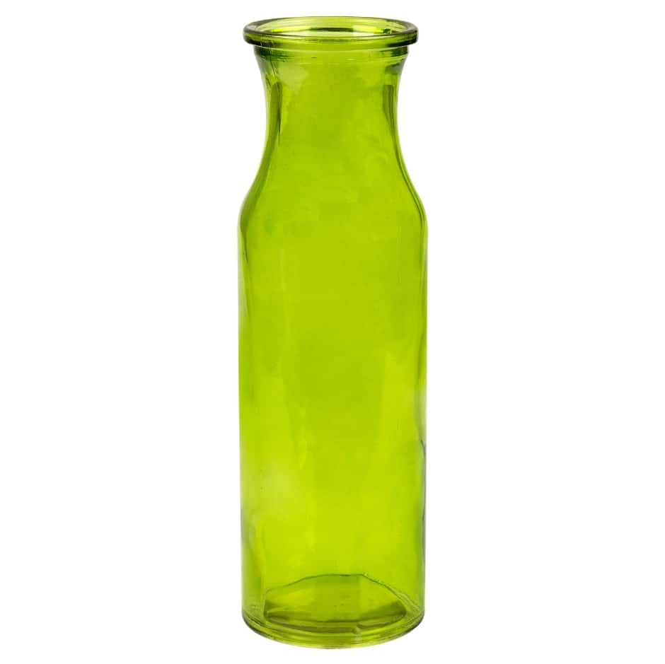 Green Translucent Glass Milk Jug Vases 7 75 In Walmart Com