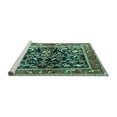 thumbnail image 2 of Ahgly Company Machine Washable Indoor Round Animal Turquoise Blue Traditional Area Rugs, 4' Round, 2 of 4